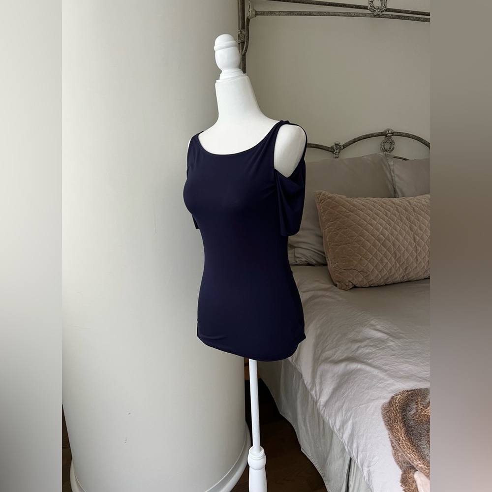 Bailey 44 Deneuve Cold-Shoulder Navy Blue Top